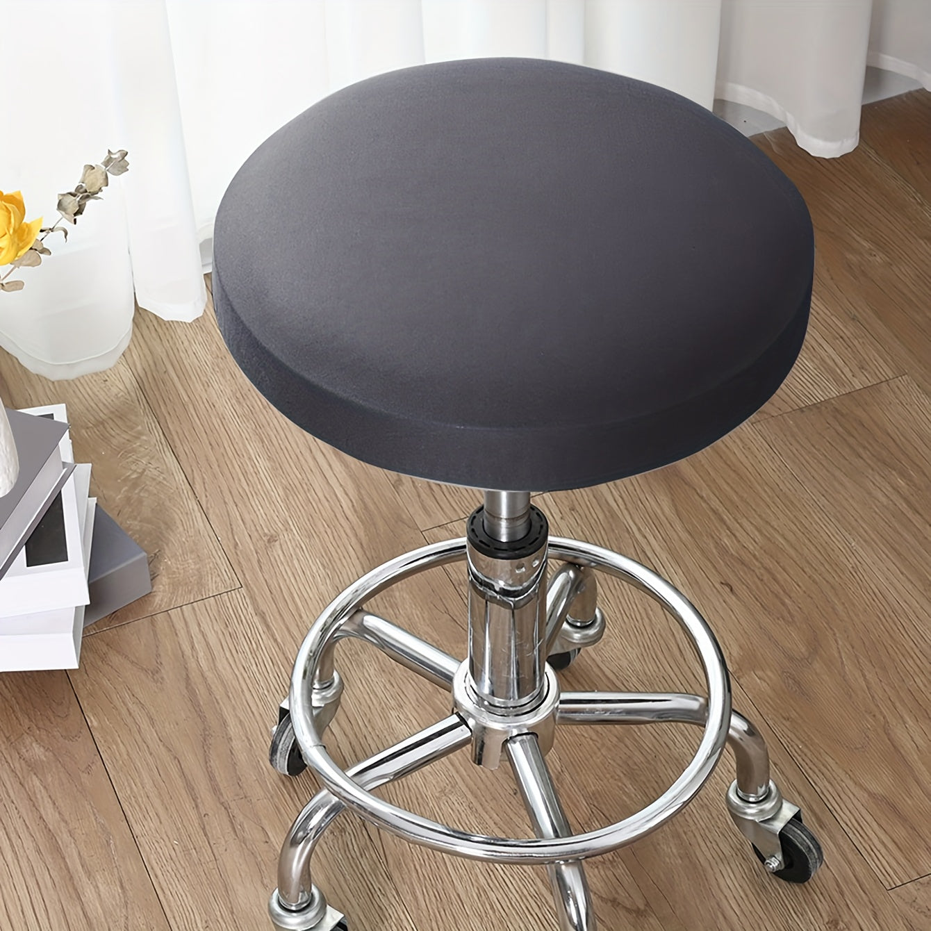 Spandex Stool Cover Elastic Slipcovers Round Chair Cover for Bar Pub Cafe
