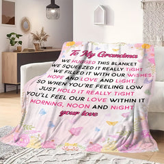 Creative Printed Flannel Warm Throw Blanket For Grandma