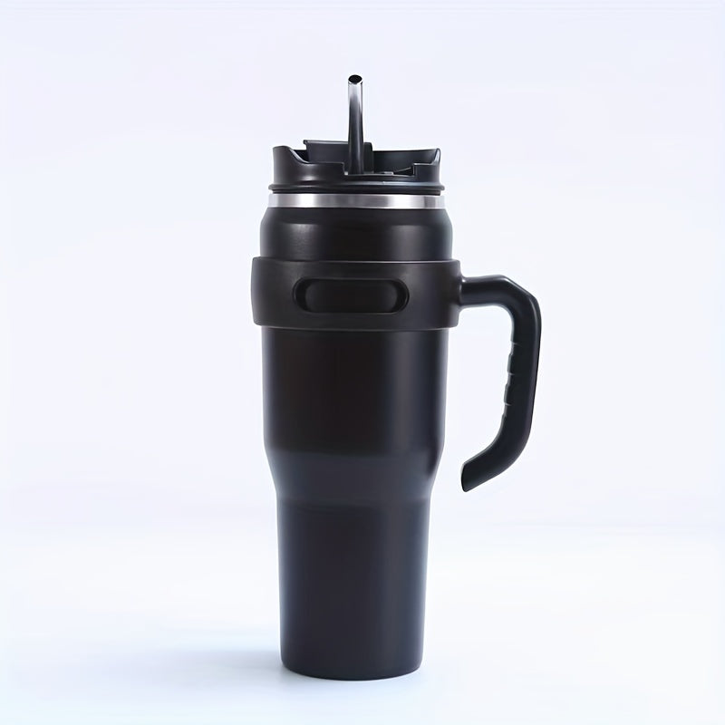 Large Capacity Water Bottle with Straw and Handle for Camping