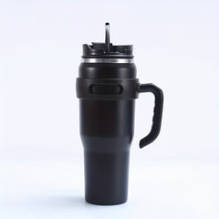 Large Capacity Water Bottle with Straw and Handle for Camping