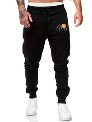 Men's Mountain Sun Print Drawstring Fleece Sweatpants