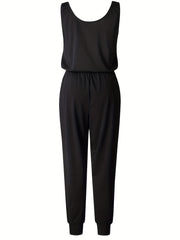 Casual Drawstring Waist Tank Jumpsuit for Women