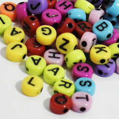 100pc Colorful Acrylic Letter Beads for DIY Jewelry Making & Crafting