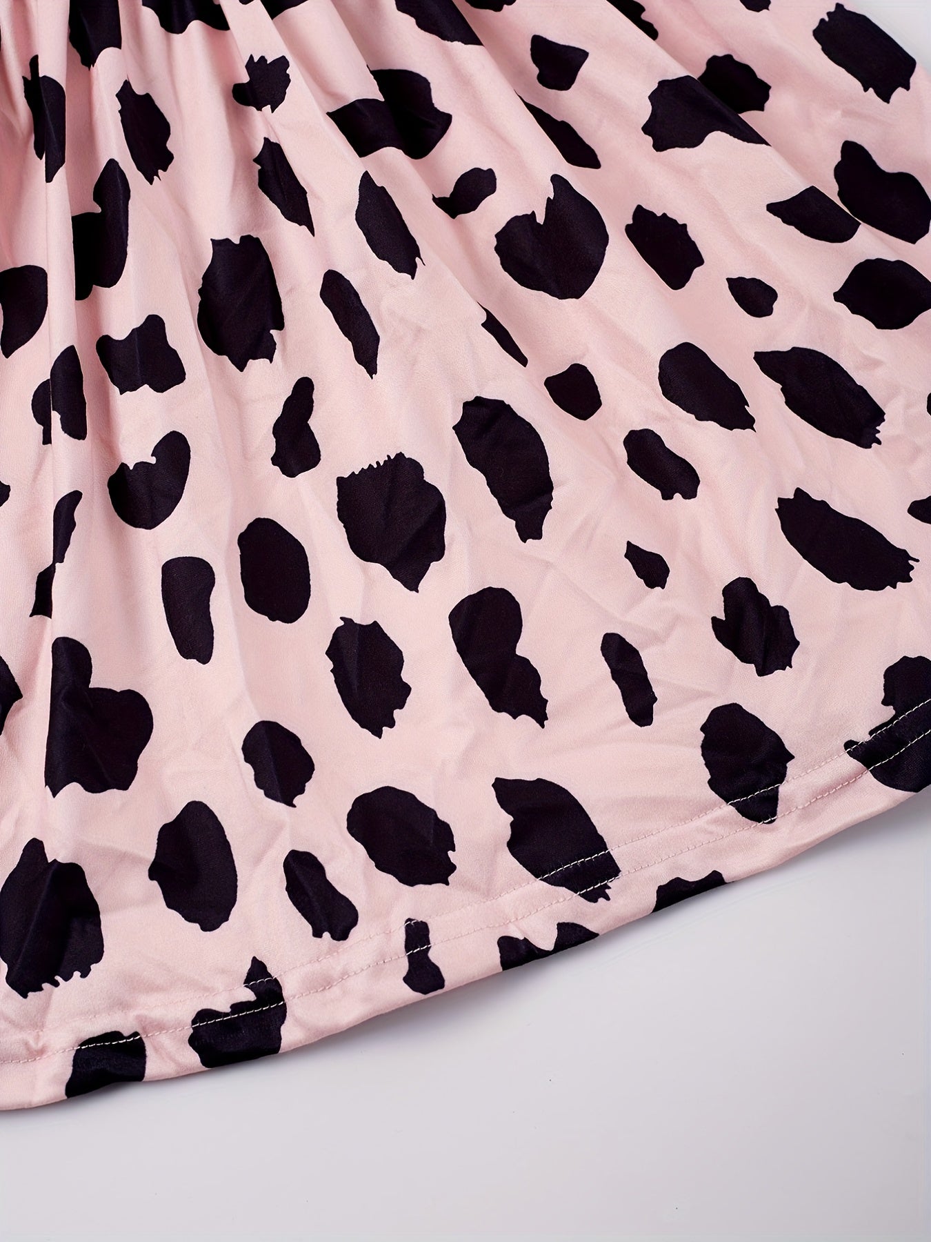Toddler Girls Leopard Graphic Princess Dress Ruffle Trim
