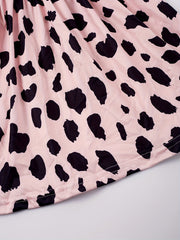 Toddler Girls Leopard Graphic Princess Dress Ruffle Trim