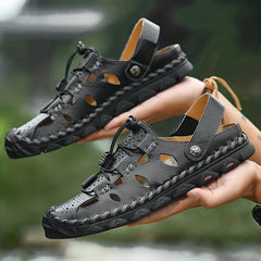 Men's Breathable Slip On Sandals Draw String Casual Walking Shoes