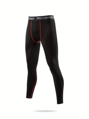 Men's Solid Bottom Leggings Active Sports Compression Pants