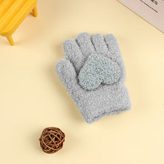 Kids Winter Love Gloves Full Finger Baby Warm Coldproof Gloves