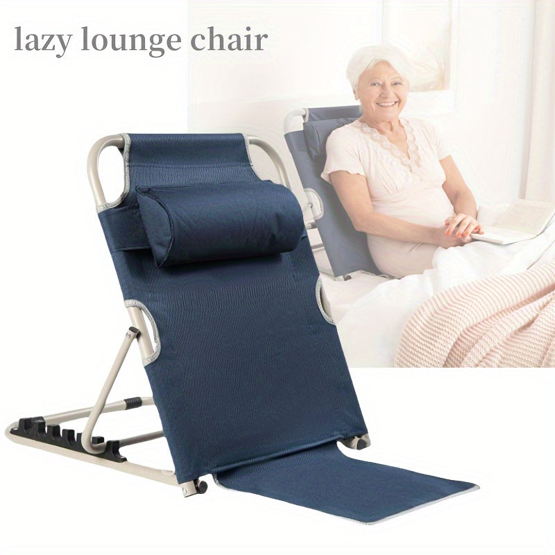 Foldable Lazy Chair Lounger with Headrest Adjustable Angle Bed Backrest Support