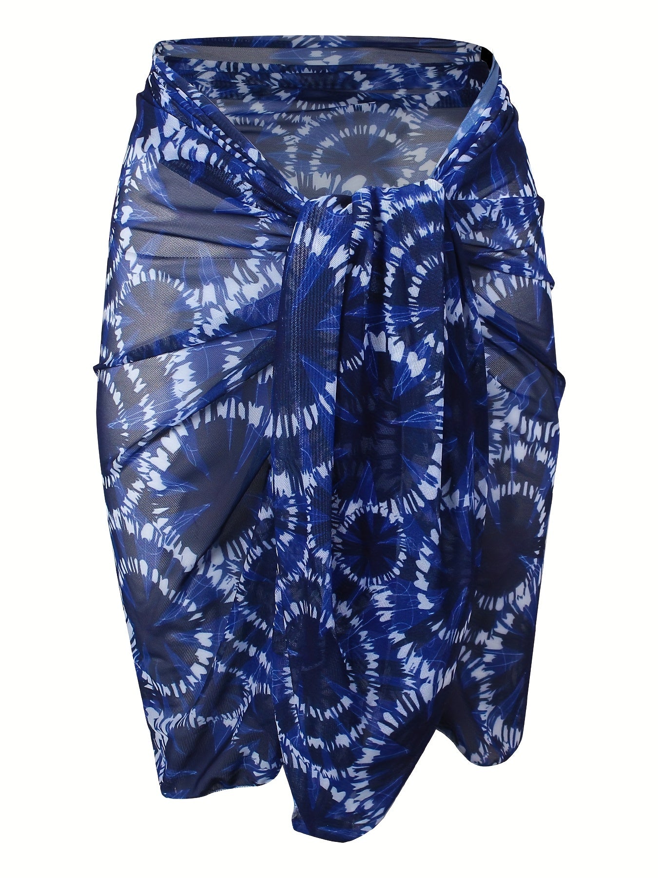 Tie Dye Bikini Bottoms & Mesh Beach Cover Up Skirt