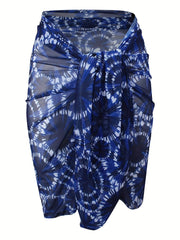 Tie Dye Bikini Bottoms & Mesh Beach Cover Up Skirt