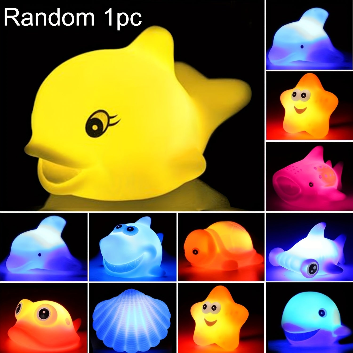 10 pcs Light Up Floating Bath Toys Set Colorful Educational Play Toys for Kids