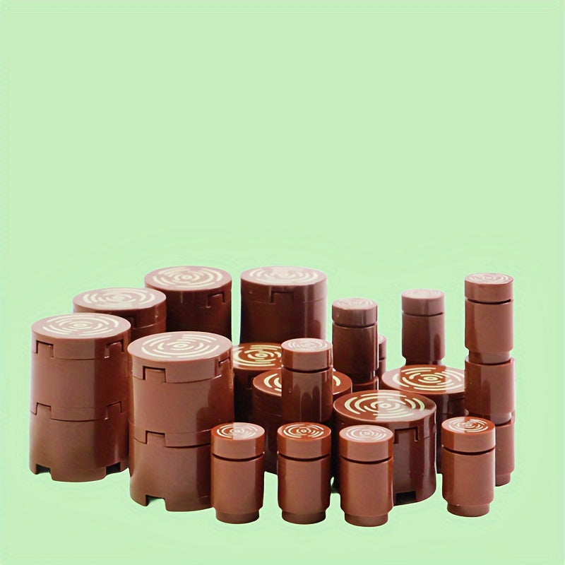 Brown Tree Stump Blocks Set 50pcs for City