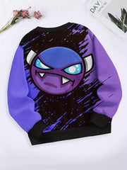 Girls Cartoon Monster Long Sleeve Sweatshirt Spring Fall Sports Gift