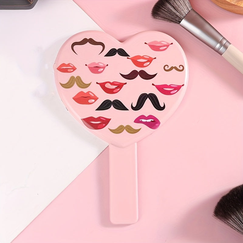 Heart Shaped Handheld Makeup Mirror Portable Travel Mirror