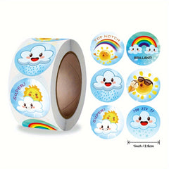 500 Inspirational Cartoon Weather Expression Stickers Roll