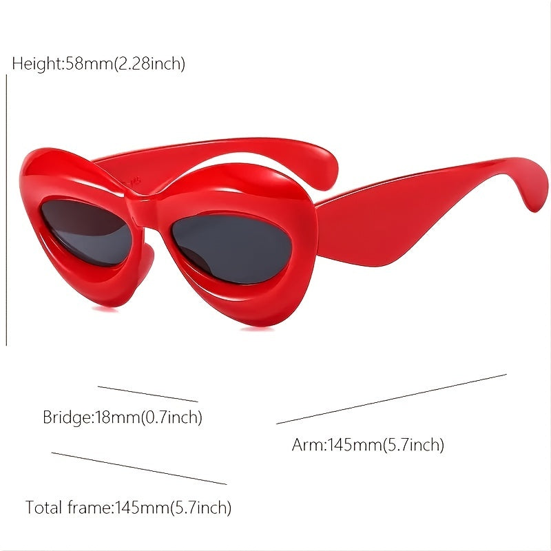 Cat Eye Sunglasses Acrylic Thick Frame Glasses Women Sun Protection Shield