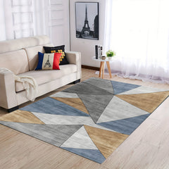 Yellow Geometric Pattern Area Rug Modern Style Home Decor