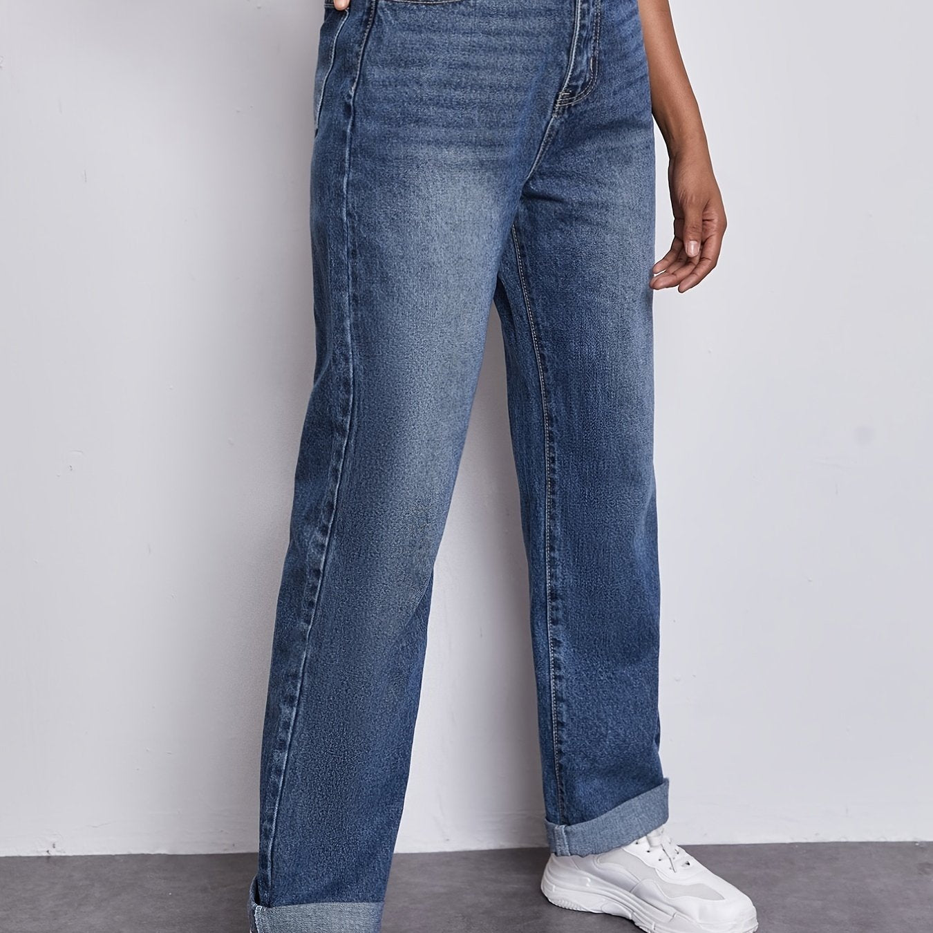 High Waist Straight Jeans Loose Fit Denim Pants