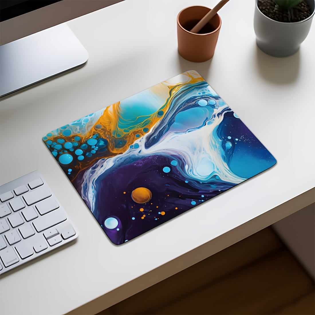 Fluid Painting Series Small Desktop Mouse Pad Office Home Computer Accessories