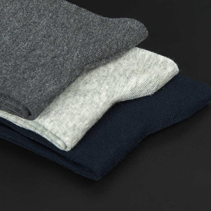 Men's Solid Crew Socks Breathable Comfy Casual Unisex Socks - All Seasons