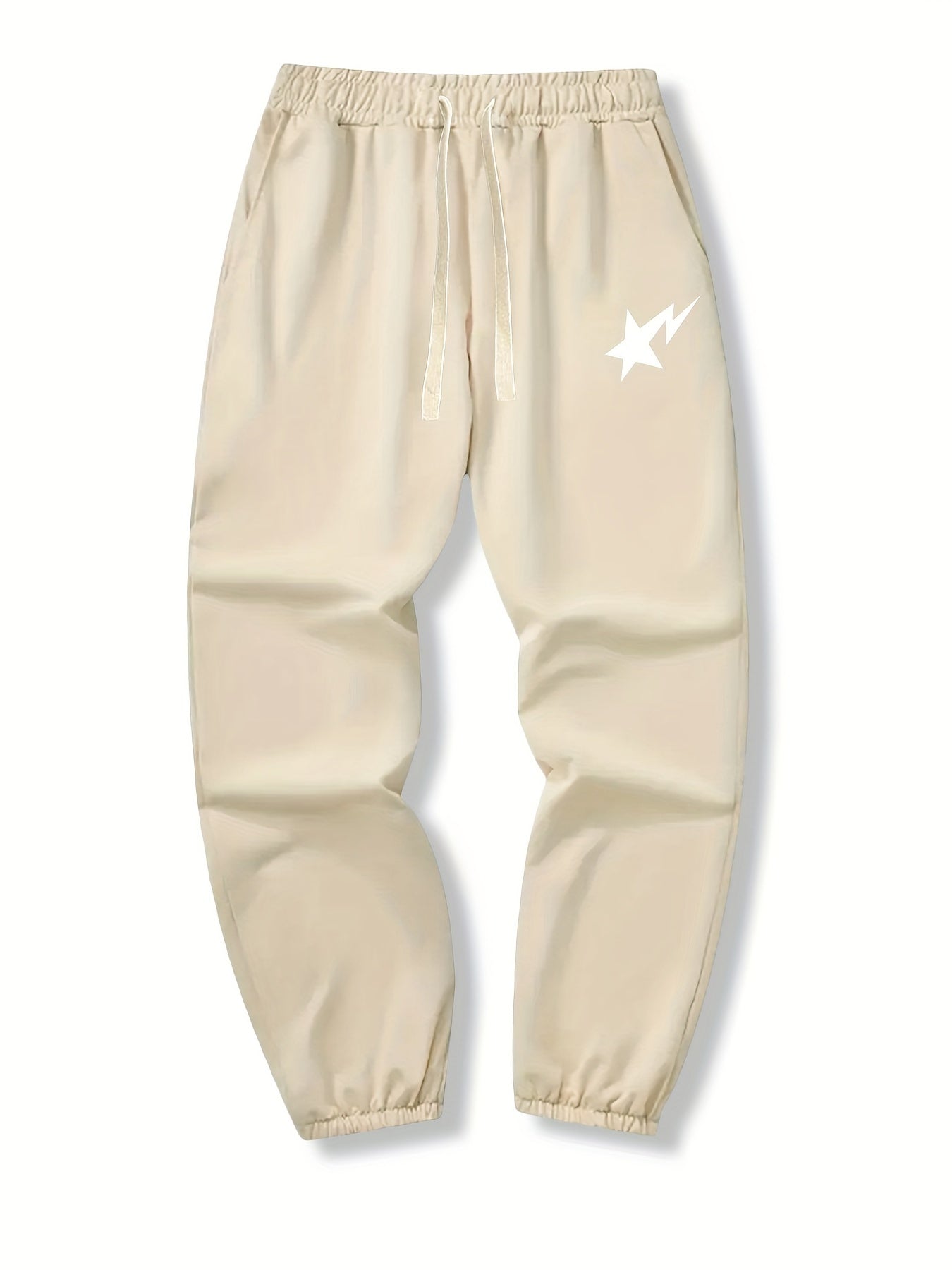 Shooting Star Print Drawstring Sweatpants Loose Fit Pants