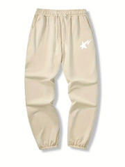 Shooting Star Print Drawstring Sweatpants Loose Fit Pants