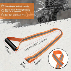 Heavy Duty Deer Drag Strap w/ Reflective Bands, Orange & Green