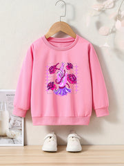 Toddler Kids Cartoon Flower Finger Print Casual Sweatshirt