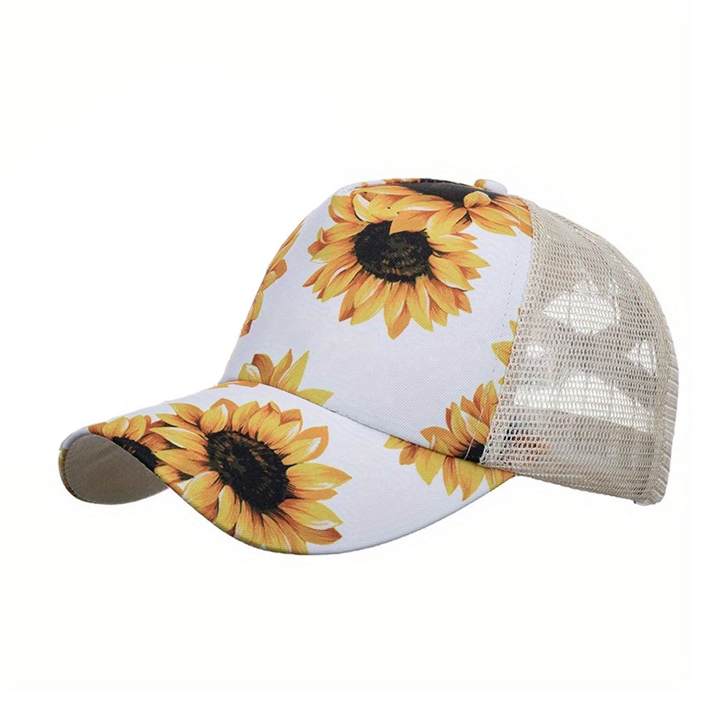 Ponytail Golf Trucker Hat Mesh Baseball Cap Adjustable Sunscreen Dad Hat