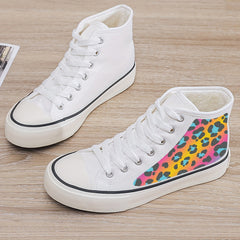 Leopard Print Y2K Plush Lined Thermal Chunky Canvas Sneakers