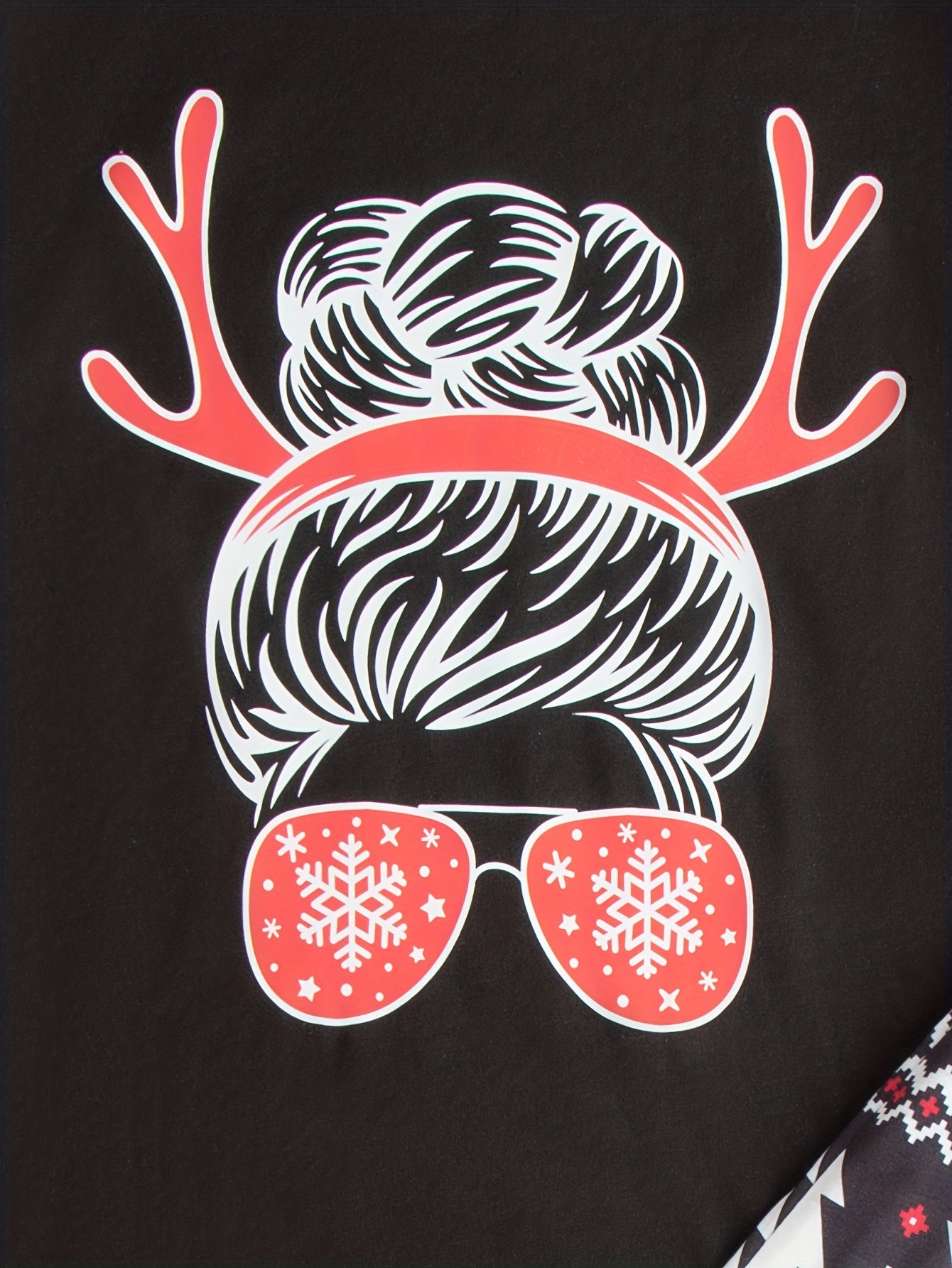 Christmas Print Lounge Set Long Sleeve Top & Pants Women's Loungewear
