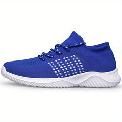 Women's Low Top Knitted Sports Shoes Lace Up Outdoor Running Sneakers