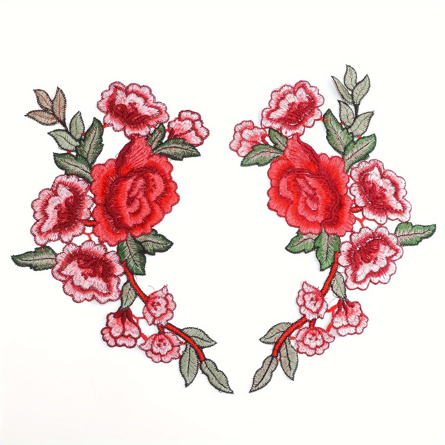 2pc Embroidery Flower Patch Applique DIY Crafts Sticker Sew On Clothes Badges