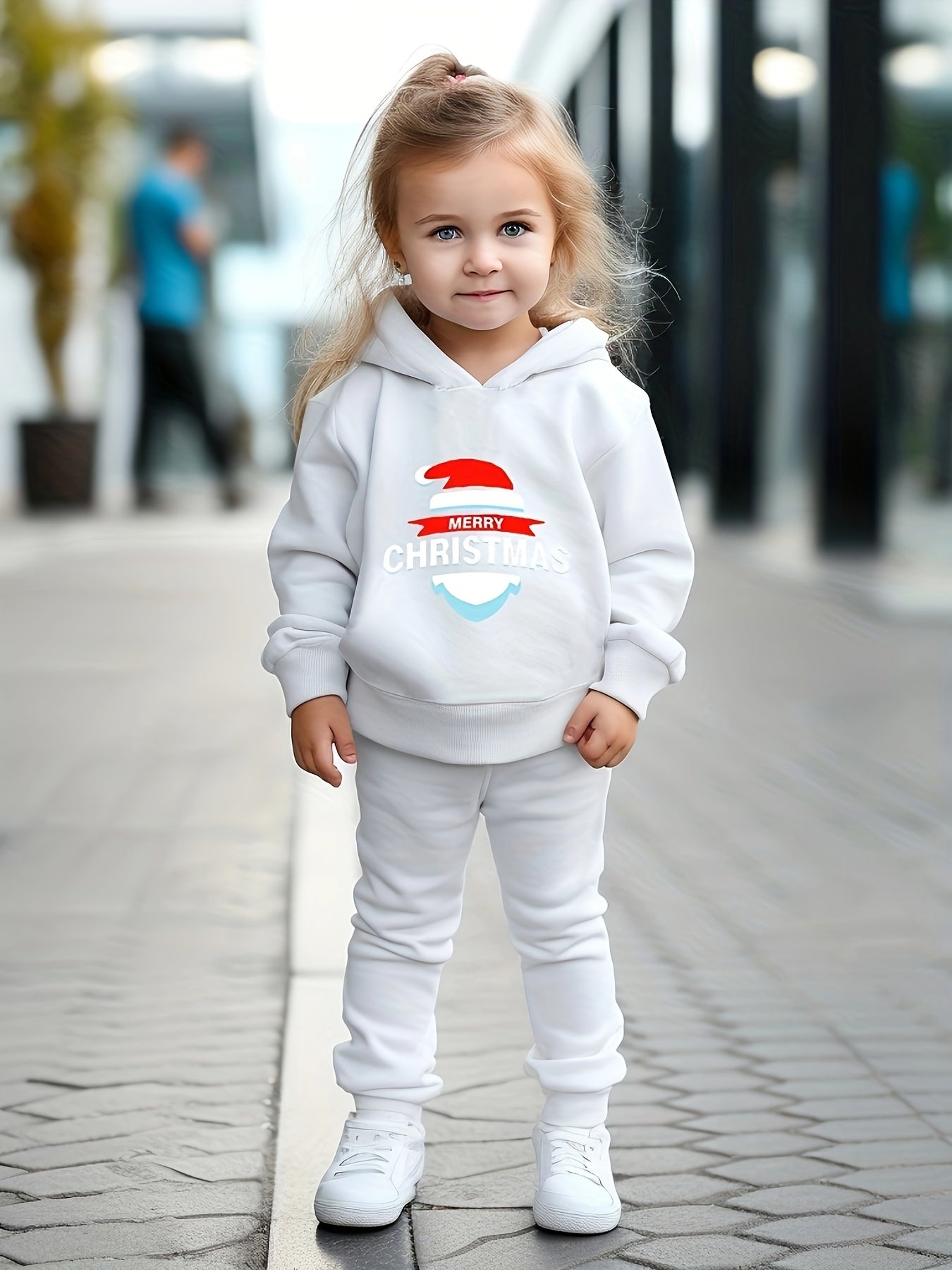 OERYUI Merry Christmas Print Outfits 2pcs Girls Hoodies Jogger Pants Set