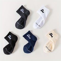 5 Pairs Letter Print Socks Mid Tube Women's Stockings