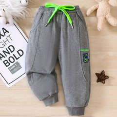 Bear Print Boys Casual Sweatpants Active Jogger Sports Pants