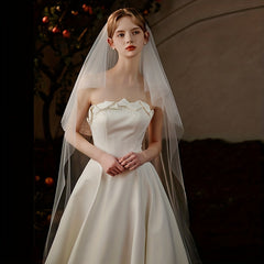 Double Layer Bridal Wedding Head Veil With Comb Long Mesh Veil