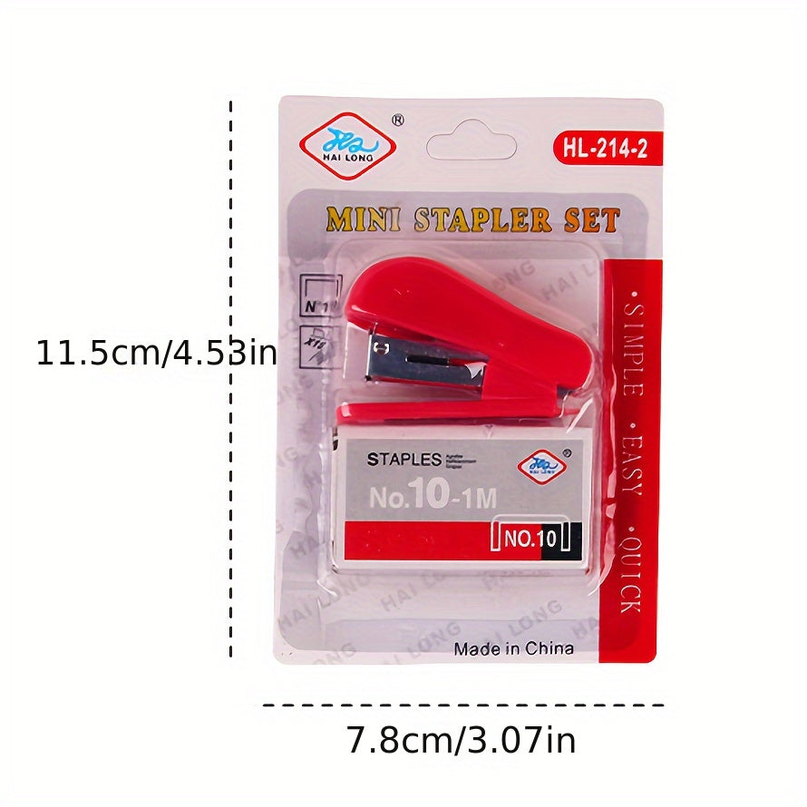 3-Piece Stapler Set: Mini Small Student Stationery Pack
