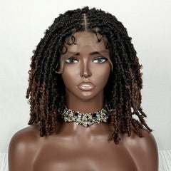 Triangle Knotless Butterfly Locs Braided Wig Shoulder Length Locs Wigs