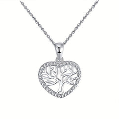 Heart Tree Pendant Necklace With Message Card For Niece