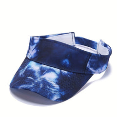 Purple Tie Dye Visor Hat Women UV Protection Lightweight Beach Sun Hats