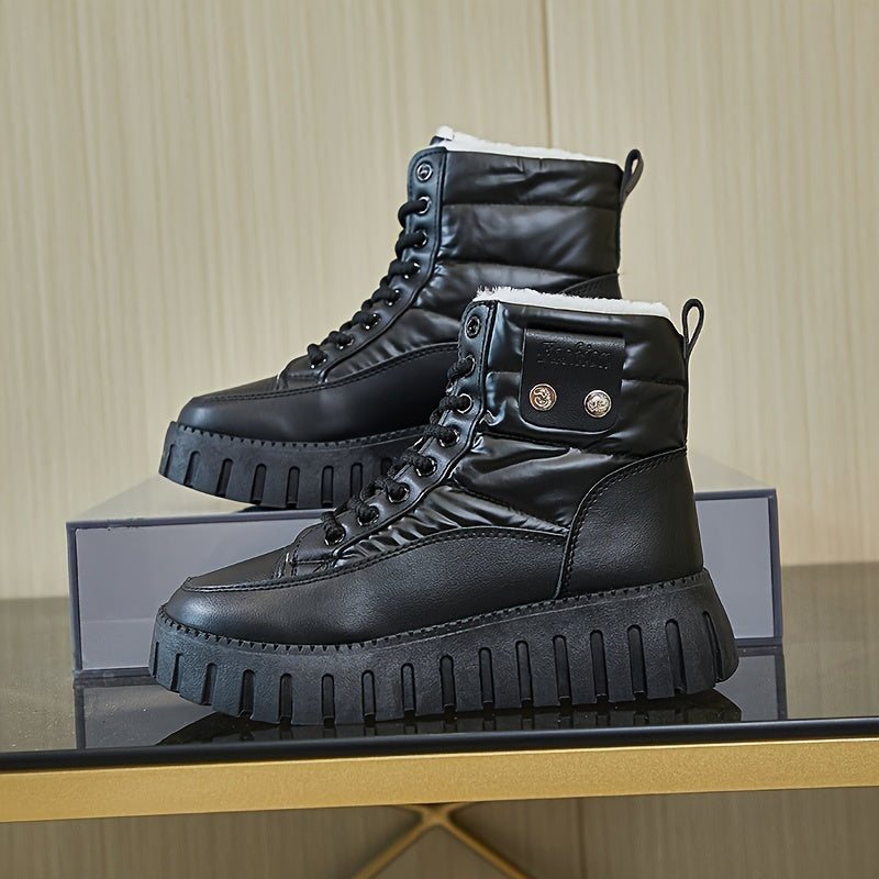 Plush Lined Thermal Furry Chunky Snow Boots