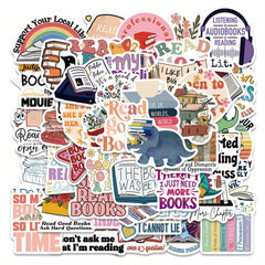 50pcs Cartoon Book Stickers Waterproof Vinyl for Water Bottles Laptops Phones