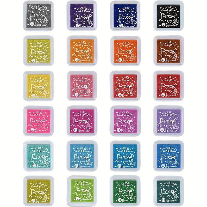 24 Colors Stamp Pad Set for Paper Craft Fingerprint Scrap Book