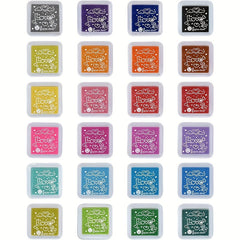 24 Colors Stamp Pad Set for Paper Craft Fingerprint Scrap Book