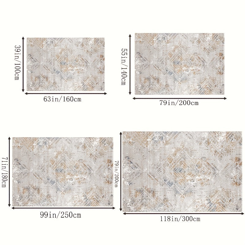 Washable Persian Bohemian Carpet Anti-skid Printed Floor Carpet