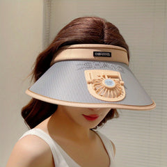 Striped PVC Sun Hat Wide Brim Visor Outdoor UV Protection Travel Beach Hat