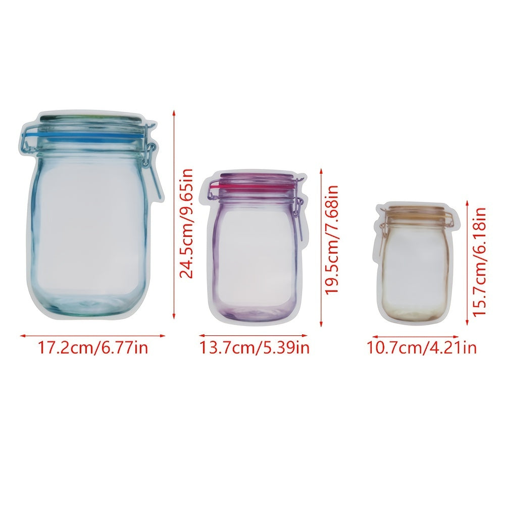20pcs Mason Jar Bags Food Storage Reusable Zip Lock Snack Bag