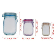 20pcs Mason Jar Bags Food Storage Reusable Zip Lock Snack Bag